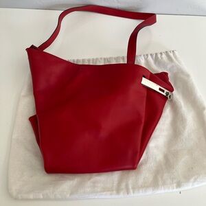 Auth VTG SALVATORE FERRAGAMO Triangle Leather One Strap Bag